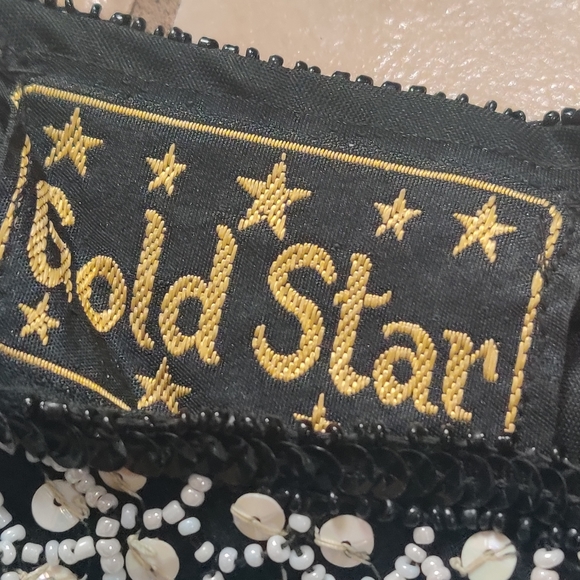 Gold Star VTG Beaded Statement Pure Silk Dress - Picture 14 of 15